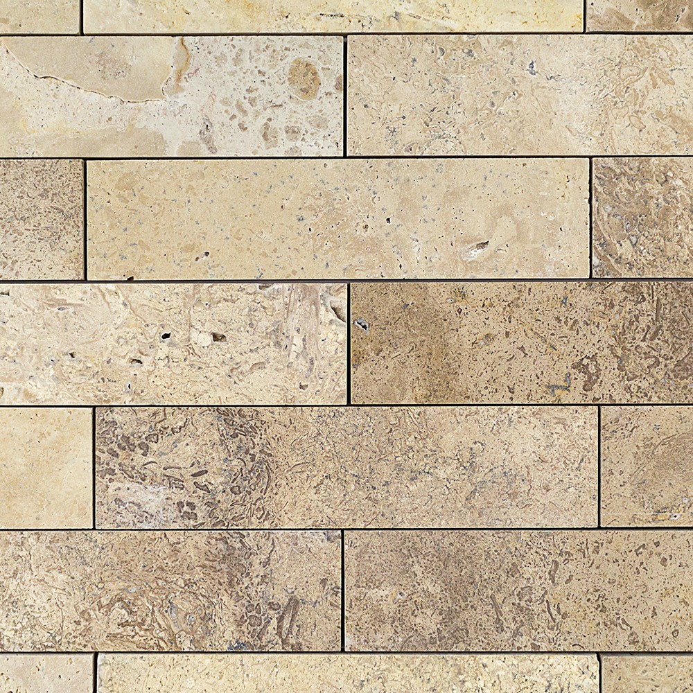 Shop 9 pcs/sq. ft. Travertine 2x8 Brushed Stone Tile at
