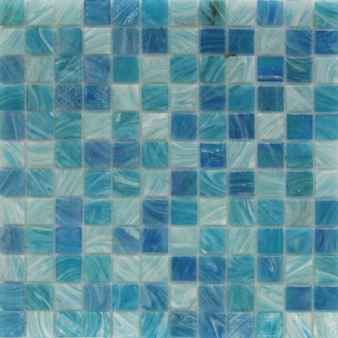 Shop For Aquatic Sky Blue 1x1 Squares Glass Tile At