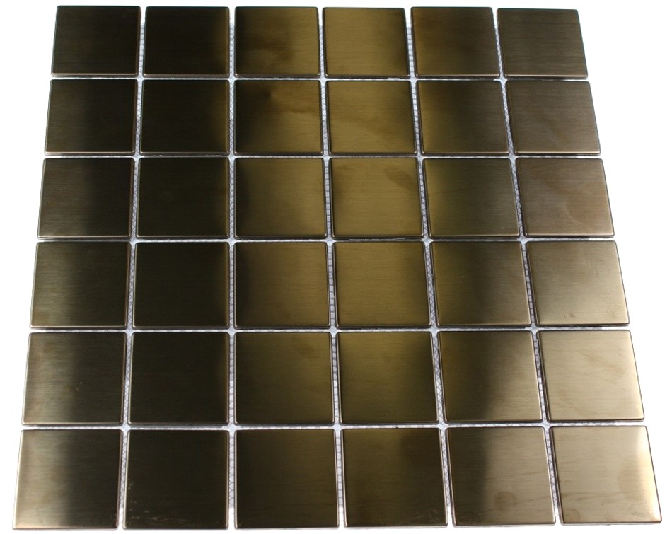 Shop 12x12 Metal Square Mosaic in Matte Copper Stainless Steel at ...