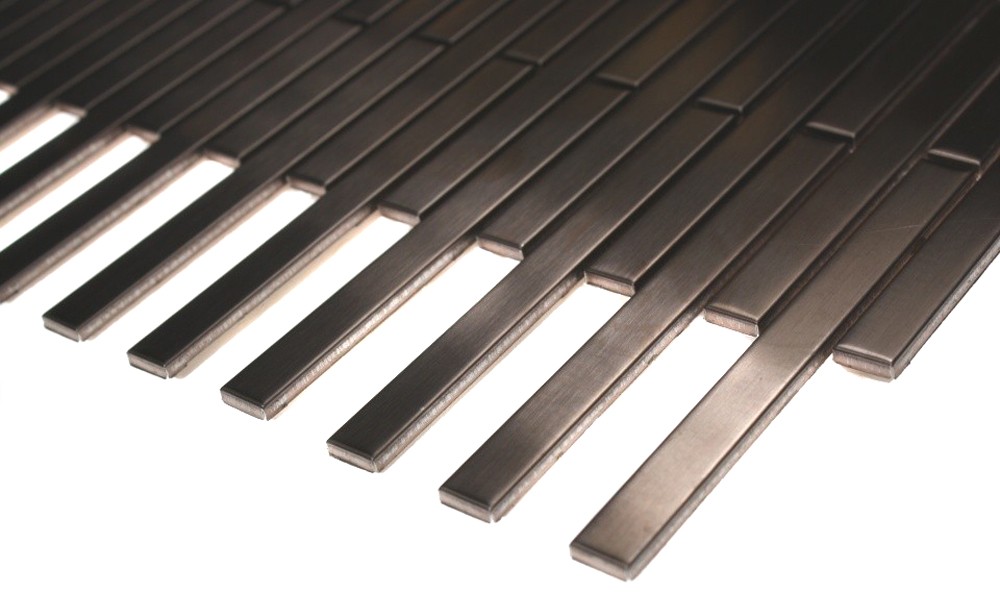 Shop 12x12 Metal Stick Brick Tiles in Matte Rose Stainless Steel ...