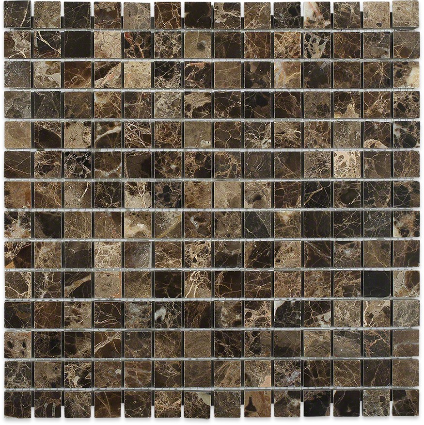 Dark Emperador 1x1 Marble Tile Tilebar Com