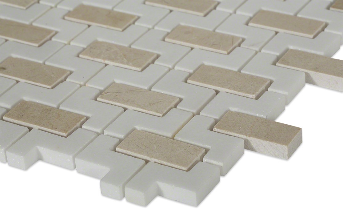 Shop 12 X 12 Trelis Crema Marfil And White Thassos