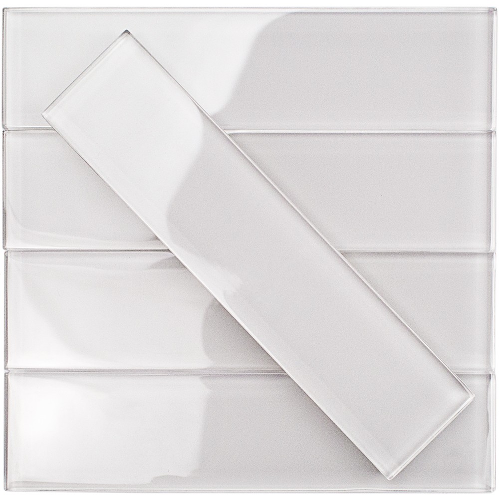 Shop For Loft Super White 2x8 Polished Glass Tiles at