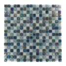 Whimsical Iridescent Teal Glass Tile