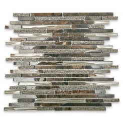 Arcadia Juniper Random Brick Glass and Stone Tile
