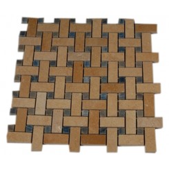 BASKET WEAVE JERUSALEM GOLD WITH BLUE MACAHUBA DOT MARBLE MOSAICS_MAIN