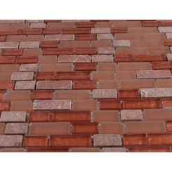 sample-BRICK PATTERN COPPER CLAY BLEND 1/2X2 1/4 SHEET SAMPLE TILES BRICK_MAIN