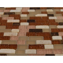 sample-BRICK PATTERN SOUTHERN TRAIL BLEND 1/2 X 2" 1/4 SHEET  TILES SAMPLE BRICK"_MAIN