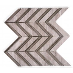 Monarch Wooden Beige With Athens Gray Strips Marble Tile