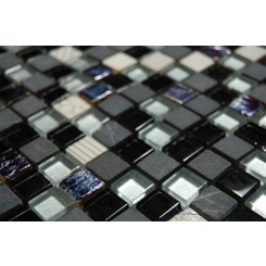 sample- METALLIC ETCHED BLACK ICE BLEND 1/4 SHEET  TILES SAMPLE_MAIN