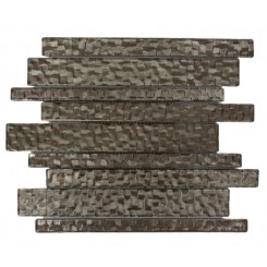 Terrene Chrome Planks 1x12 Glass Tile