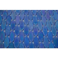 sample-IRIDESCENT SPHERE BLUE OVALS 1/4 SHEET GLASS TILES SAMPLE_MAIN