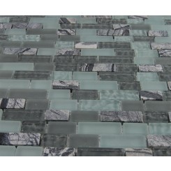 sample-MISTED GREEN BLEND BRICK PATTERN 1/2X2 1/4 SHEET TILES SAMPLE BRICKS_MAIN