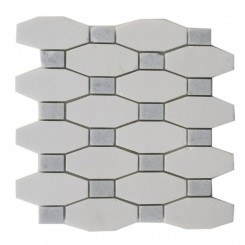 Octave Pattern White Thassos With Blue Celeste Dot 