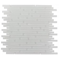 Torpedo Pattern 1/4 X Random Super White Glass Mosaic Tiles