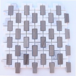 Trelis Athens Gray and Asian Statuary Marble Tile 