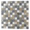 Metallic Etched Silver Birch Blend 1x1 Marble & Glass Tiles