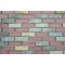 sample- GEOLOGICAL  BRICK MULTICOLOR SLATE  & RUST GLASS TILES 1/2X2 sample