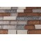 Sample- Brick Pattern Leather Boot Brown Blend 1/2" X 2"  Tile 1/4 Sheet Sample Brick