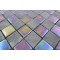 Sample- Geological Diamond Black Slate  &amp; Rainbow Black Glass Tiles 2x3 Sample