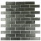 METALLIC ALUMINUM 1X3 GLASS TILES
