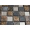 Sample- Metallic Etched Silver Birch 1/4 Sheet Glass Tile Sample