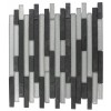 GEOLOGICAL  TAO BLACK SLATE  & SILVER GLASS TILES 1/2XRANDOM