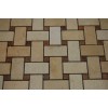 sample-BASKET WEAVE JERUSALEM GOLD WITH WOOD ONYX DOT  TILE 1/4  SAMPLE