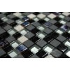 sample- METALLIC ETCHED BLACK ICE BLEND 1/4 SHEET  TILES SAMPLE