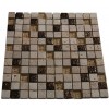 Fusion Camellia 1x1 Marble & Metal Tiles With Copper Deco
