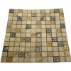 Fusion Camellia 1x1 Marble & Metal Tiles With Silver Deco