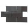 LOFT ASH GRAY POLISHED 3x6 GLASS TILE