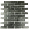 METALLIC ALUMINUM 1X3 GLASS TILES
