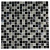 METALLIC ETCHED BLACK ICE BLEND 1/2" X 1/2" MARBLE & GLASS TILES