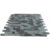 Misted Green Blend Brick Pattern 1/2x2 Marble & Glass Tile Bricks