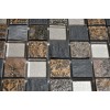 Sample- Metallic Etched Silver Birch 1/4 Sheet Glass Tile Sample