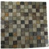 Roman Collection Emperial Slate W/ Deco 1x1 Glass Tile