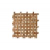 sample-BASKET WEAVE NOCHE TRAVERTINE 1/2X2  WITH CREMA MARFIL DOT 1/2X1/2 1/4 SHEET SAMPLE