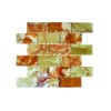 sample-DARK GREEN ONYX 2X4 BRICK  TILES 1/4 SHEET SAMPLE