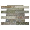 sample-ROMAN COLLECTION EMPERIAL SLATE 1X6 1/4 SHEET GLASS TILES SAMPLE