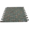 Seaspray Blend Brick Pattern 1/2" X 2" Marble & Glass Tiles