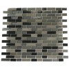 Silver Fog Blend Bricks 1/2" X 2" Marble & Glass Tile Brick Pattern
