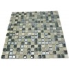 Silver Fog Blend Squares 1/2" X 1/2" Marble & Glass Tile