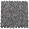 SLATE GRAY 3D HERRINGBONE WEAVE MARBLE TILE