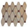OCTAVE PATTERN JERUSALEM GOLD WITH WOOD ONYX DOT 1/2 X 1/2 MARBLE TILES
