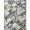 Sample- Silver Fog Blend Squares 1/2" X 1/2" Glass Tiles 1/4 Sheet Sample