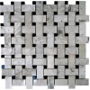 TRENZA WEAVE WHITE CARRERA 1X2 WITH BLACK DOT 7/8X7/8 MARBLE TILE