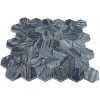 Wooden Black 2" Hexagon Polished Marble Mosaics